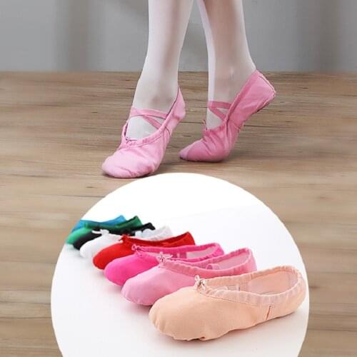 Girls Dance Shoes with Soft Canvas and Leather Sole, Good Quality Ballet Shoes,Dance Slipper, Ballerina Shoes,kids Pointe Shoes