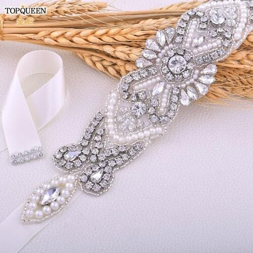 TOPQUEEN S208 Crystal Rhinestone Belt Bridal Sash Fashion Belts wedding belt pearl bridal belt jewel belt bridal accessories