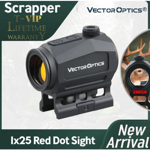Vector Optics Scrapper 1x25 Gen2 Tactical Red Dot Sight Direct Bulb 2MOA Dot Size IP67 WaterProof For Real Firearms Airsoft 7.62