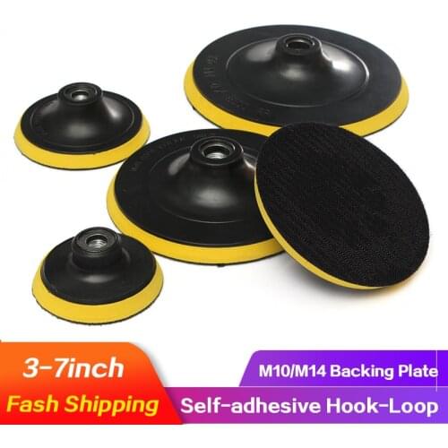 3/4/5/6/7inch Rotary Sander Backing Pad Hook&Loop Backing Plate Buffing Pad for Sanding Discs M10/M14 Drill Attachment Adapter