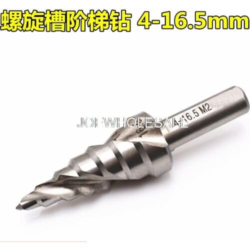 High speed steel 6542/M2 triangular handle spiral groove step drill bit 4-16.5mm