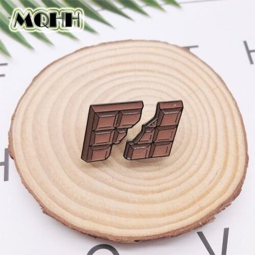 Fun Food Pin Chocolate Set Enamel Brooch Couple Alloy Badge Clothes Bag Accessories Woman Jewelry Gift For Friends