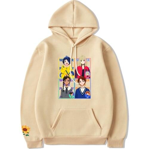 Wonder Egg Priority Anime Hoodies Ai Ohto Rika Women Tops Hooded Sweatshirt Aesthetic Kawaii Clothes Long Sleeve Streetwear