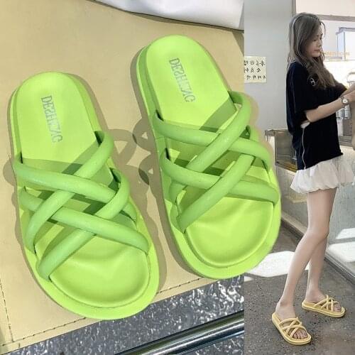 Shoes Women Loafers House Slippers Platform Pantofle Slides Fashion Soft Flat 2021 Luxury PU Rubber Shoes Women Loafers Slippe