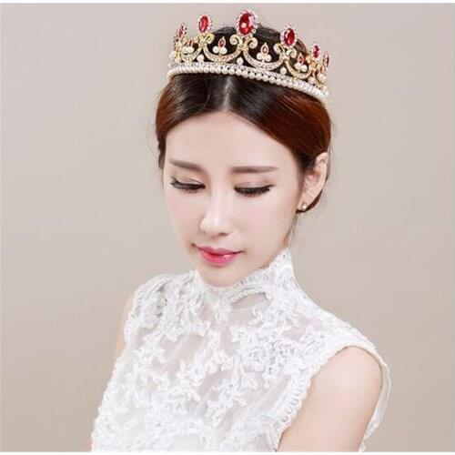 Bridal Crystal Rhinestone Hair Piece Women White Crown Wedding Pricess wedding tiaras Jewelry Accessories
