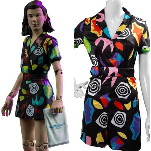 Stranger Cosplay Things Eleven Dress EL Costume 11 Girls Clothes Adult Halloween Fancy Dress Women Children Carnival Costume