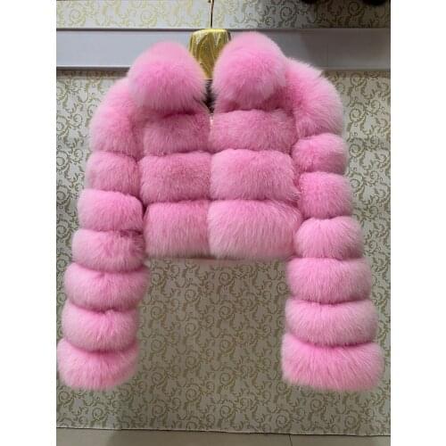 Real fur Short Real Fox Fur Coats Women 2020 Winter Fashion Natural Whole Skin Genuine Fox Fur Jackets With Fur Collar Overcoats