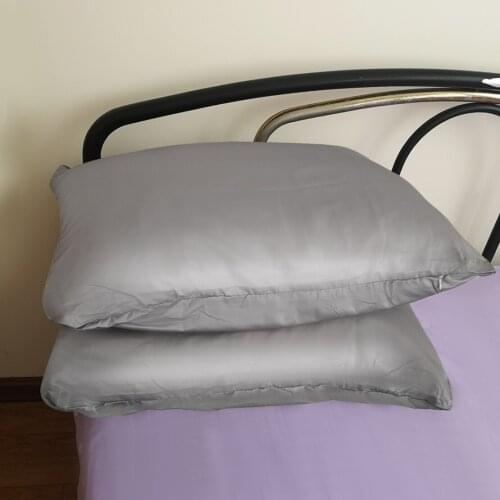 1Pair Good Quality Grey Soft Polyester Pillow Case for Hair Skin Luxury Pillowcase 51x66cm 20x26"
