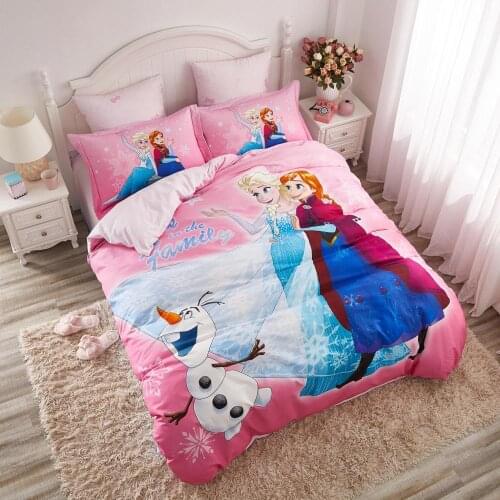 100% Cotton Frozen Elsa Anna Bedding Set Rapunzel Snow White Princess Girls Single Queen 3D Printed Bedlinen Quilt Duvet Cover