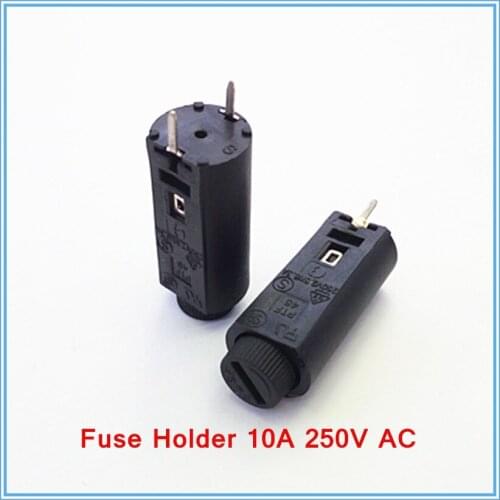 100pcs/lot 5*20mm glass fuse holders 5x20 black, insurance tube socket ,fuse holder 10A 250V AC
