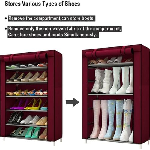 3/4/5 Layers Dustproof Shoe Rack Large Non-Woven Fabric Shoe Stands Organizer Shoes Storage Home Shoes Rack Holder Shelf Cabinet