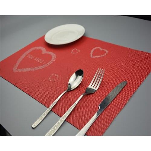 4pcs/lot PVC Placemat Waterproof Slip-resistant Kitchen Table Mats Disc Pads Plastic Placemats Dining Table Accessories EJI 0811