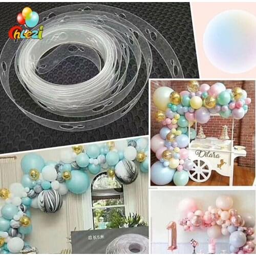 5M Balloon Glue Chain PVC Rubber Wedding Party Birthday Balloons Backdrop Decor Balloon Chain Arch 410 Holes DIY decoration