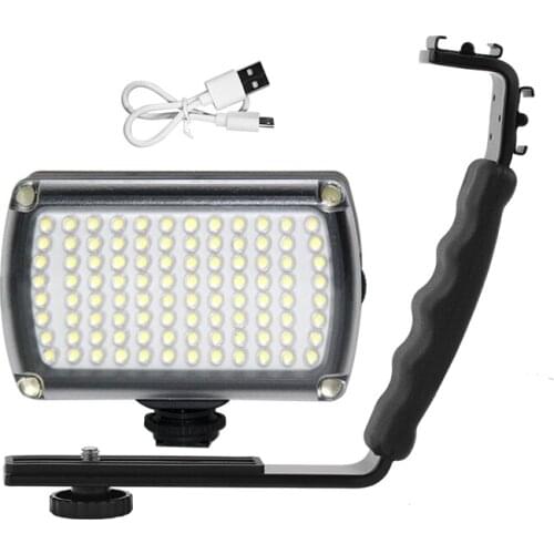 96 LEDs Dimmable Video Lgiht with Handle Bracket for DJI Osmo Mobile 2 3/Zhiyun Smooth 4 Fill Light Photography