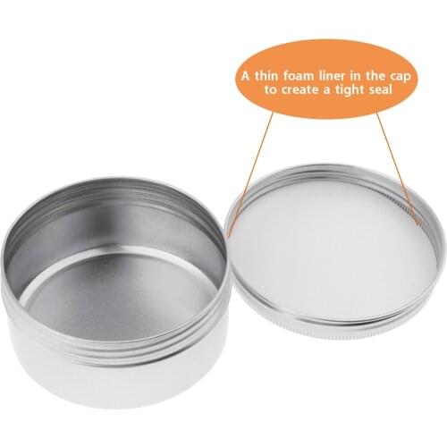 Aluminum Tin Jars 15ml Screw Top Round Metal Tin Cans Containers Bulk Food Cosmetic Wax Candle Travel Pots (Silver, 10 Pack)