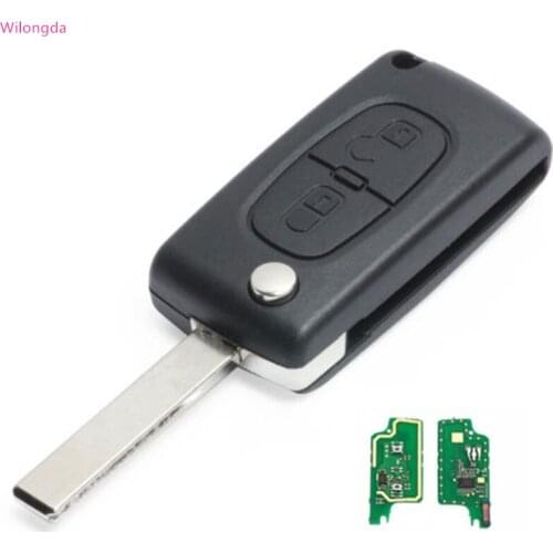 Car Key for Peugeot 407 2 Button Remote Key id46 pcf7936 Chip 434mhz Car Accessories for Peugeot 307 Key