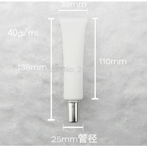 40ml white soft tube or mildy wash tube or butter or handcream tube with silver round lid