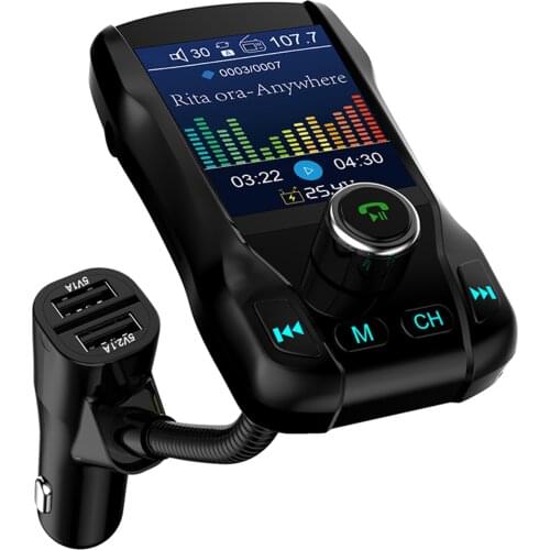 Bluetooth 5.0 Car FM Transmitter Radio Car Adapter Car MP3 Player w/Mic