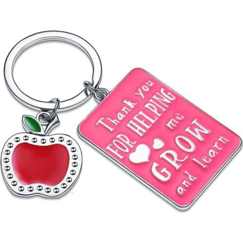 Teacher Keychain Thank You Gifts Key Chain Thank You for Helping Me Grow and Learn Teacher Appreciation Jewelry Keyring