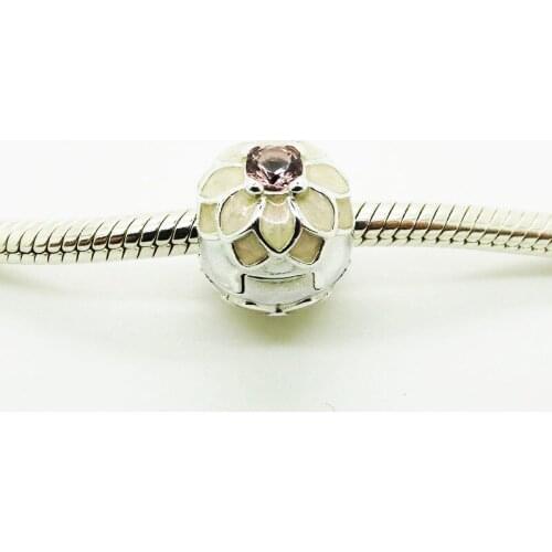 Popular Beads For Jewelry Making Blooming Dahlia Clip Charm Fits Beaded Chains Bracelets For Woman DIY Sterling Silver Jewelry