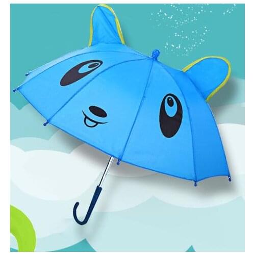 Kids Rain Umbrella Cartoon Panda Fox Children Girl Boy Animal Ear Umbrellas 1-3 Y 4-7Y Colorful