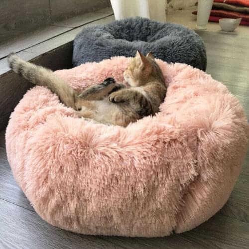 Long Plush Super Soft Pet Bed Round Cat Winter Warm Sleeping Bag