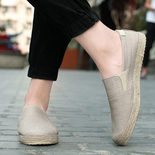 Espadrilles leisure Casual man mens hombre casuales lona 2020 fashion sapatos causal men breathable sports black sale korean on