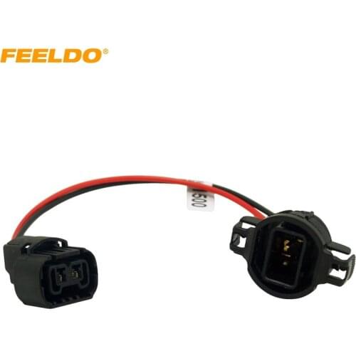 FEELDO 1Pc H16/5202/2504/PSX24W Extension Wiring Harness Female/Male Sockets Connector For Fog Headlights Wiring Retrofit #1500