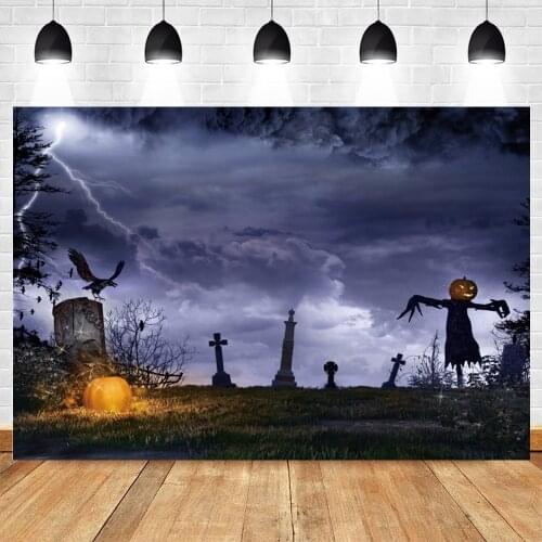 Yeele Halloween Background Pumpkin Lantern Lightning Birthday Party Backdrop Photography For Photo Studio Photophone Photocall