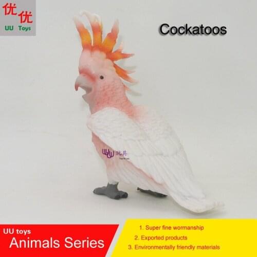 Hot toys:Cockatoos bird simulation model Animals kids toys children educational props