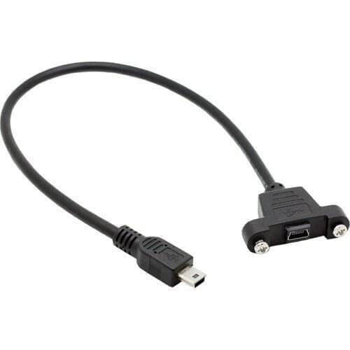 Xiwai Chenyang-Cable Panel Mount Type Mini USB 5Pin Male to Female Extension Adapter Cable with Screws 50cm