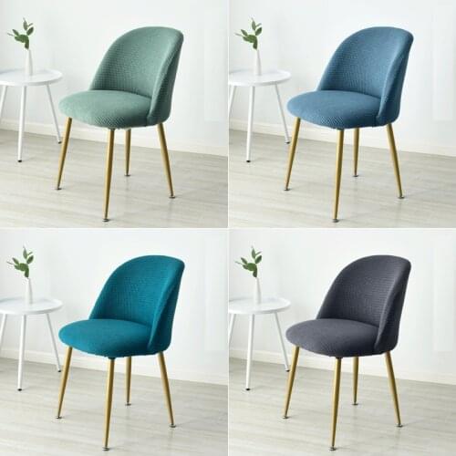 Short Back Chair Cover Elastic Kitchen Chair Covers Polar Fleece Curved Dining Chair Covers For Bar Hotel Home Party Banquet