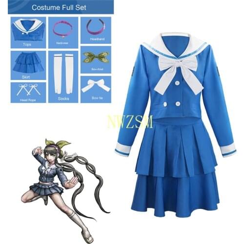 Costume Danganronpa V3 Chabashira Tenko Cosplay Wig Schoolgirl JK Uniform Set Sailor Suit Halloween Carnival Anime Costumes