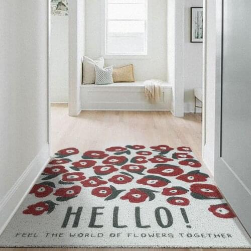 Hello Mat Carpet PVC Silk Loop Anti-slip Mat Living Room Mat Kitchen Mat Bath Mat Home Doormat Entrance Custom Door Mat Carpet