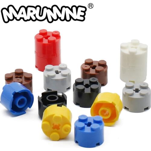 Marumine 2x2 Round Bricks Rocket Missile Body 50PCS Fit with 6143/6116/3941 DIY MOC Building Blocks Small Particles Toys