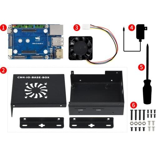 Mini-Computer Based On Raspberry Pi Compute Module 4 (NOT Included), Mini IO Board Lite Ver, Metal Case, With Cooling Fan