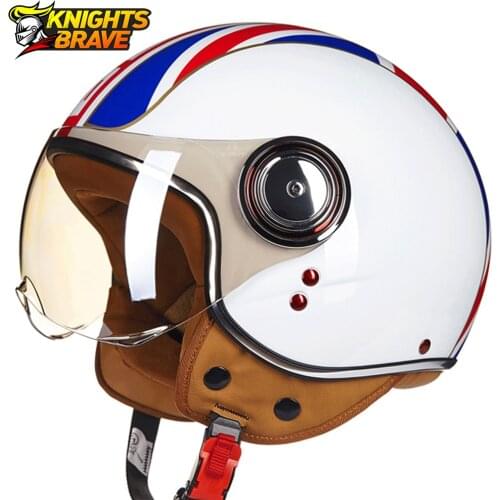 Helmet Motorcycle 3/4 Open Face Vintage Casco Moto Men Retro Capacete De Moto Scooter Motorbike Riding Helmet Moto Helmet