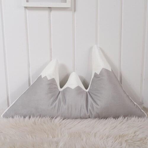 2018 NEW Lovely Mountain Peak Shape Cushion Pillow Bed Decoration Calm Sleep Dolls Plush Toys Nordic Kids Room Decor Photo