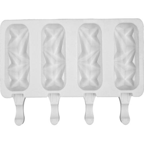 2020 New 4-lane Ice Cream Silicone Mold DIY Handmade Ice Cream Popsicle Creative Silicone Mold Wholesale Drop Shipping