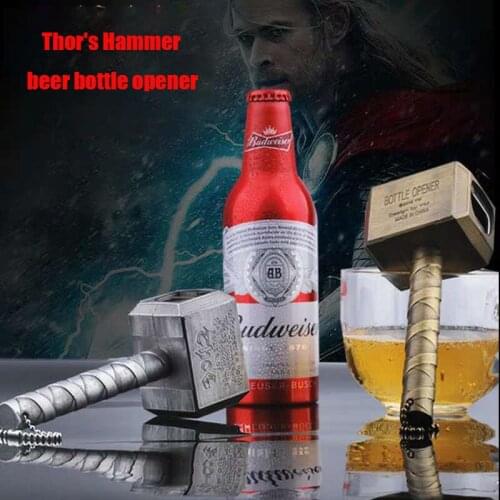 New Multifunction Thor Hammer Shaped Beer Bottle Opener with Long Handle Bottler Metal Opener Beer for Men Boy Gift Accessries