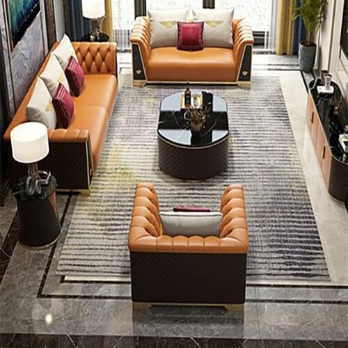 The new style of Wuhan, Italy, combined luxury living room Italian style villa large apartment modern solid wood furniture