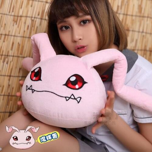 Hot Anime Digital Monster Taichis Koromon Cosplay Doll Plush Stuffed Cushion Throw Pillow Toy Long Ear 1pcs