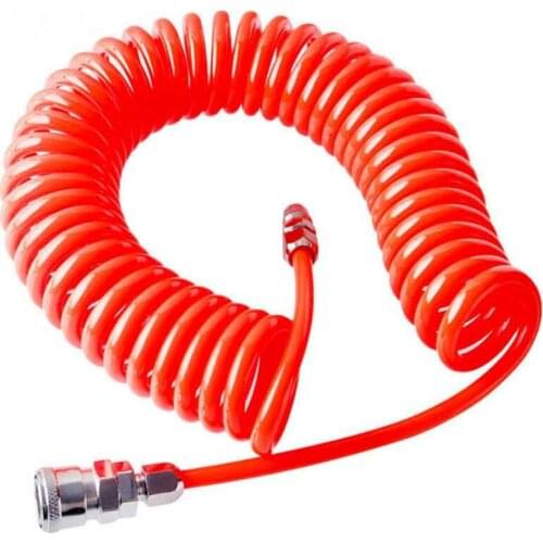TOP 6M/19.68Ft Pneumatic Spring Tube Trachea with Quick Connector PU High Pressure Resistant Spiral Air Tube Telescopic Hose