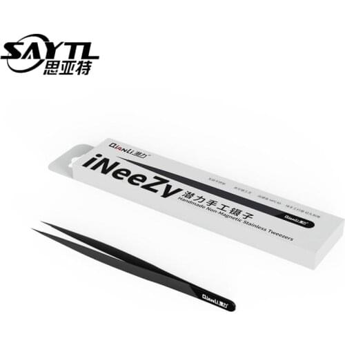 QIANLI Stainless steel High hardness Diamagnetic Tweezers Pure hand grinding Nonmagnetic BGA Jumper Repair Forceps Tweezers