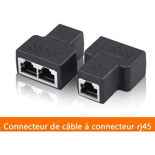 1 To 2 Ways interface splitter RJ45 LAN Ethernet Network Cable Female Splitter Connector Adapter For Laptop Docking Stations