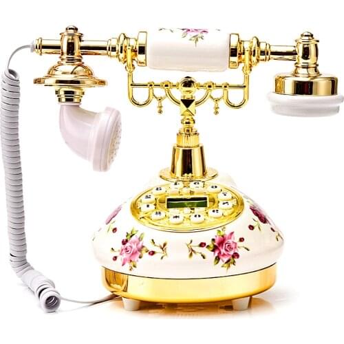 Rose Ceramic European Telephone American Style Telephone Landline Retro Innovative Telephone Desktop Phone For Home Office Decor