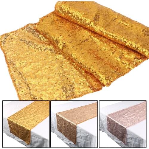 Silver/ Gold Sequin Table Runner Home Decoration Table Cloth Table Runners for Party Weddings Decoration 30x180cm/30x275cm