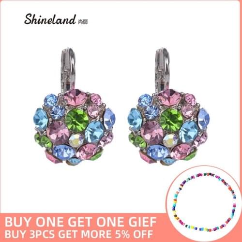Hot Clip On Earrings For Women Fashion Accessories trendy Multi Crystal Rhinestone Statement Clip Earrings Jewelry
