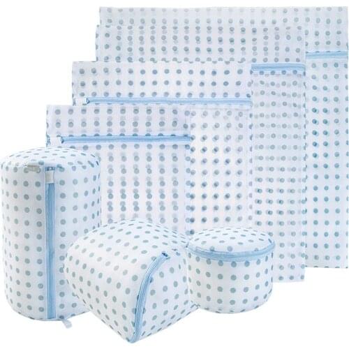 Home Polyester Mesh Laundry Bag Polyester Washing Net Bag For Underwear Sock Washing Machine Pouch Clothes Bra Bags wholesale