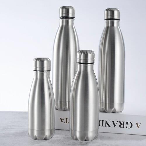 Stainless Cola Motion Sport Water Bottle Rugged Water Cup Monolayer No Heat Preservation Metal Color Cola Drink Bottle Drinkware